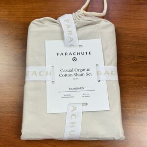NWT Parachute Casual Organic Sham Set Standard Size Best for Hot Sleeper Oatmeal